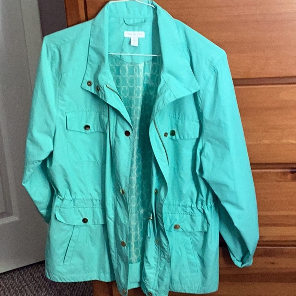 Charter Club Blue Utility Jacket Lightweight Relaxed Fit